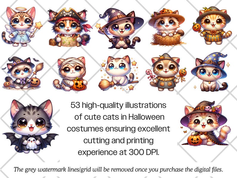 Halloween Cats PNG Bundle · Spooky Witchy Funny Cat Clipart image 3