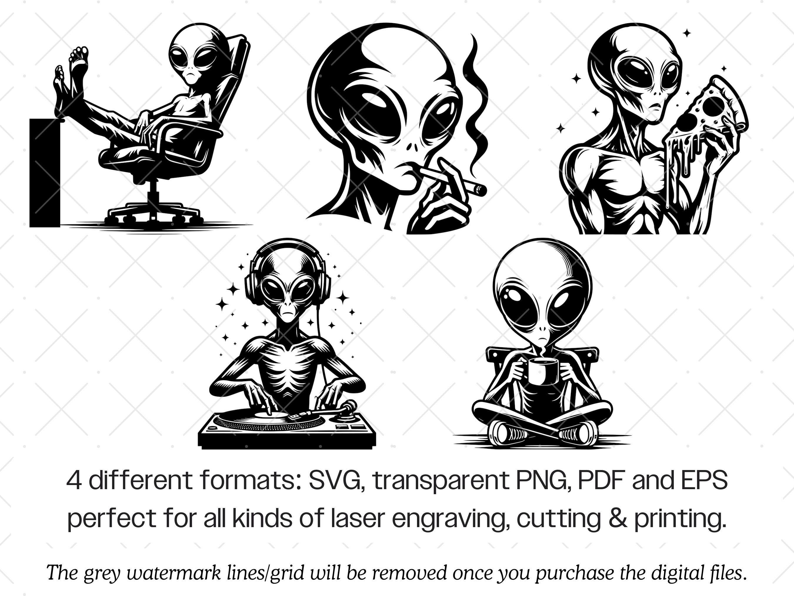 Funny Alien SVG Bundle · Sci-fi Space Cartoon Humor Funny Alien Design ...
