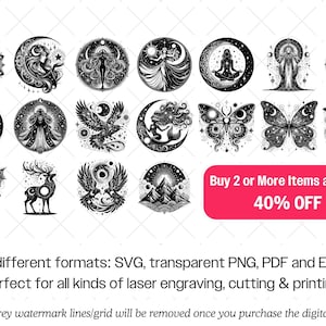 Celestial Boho SVG Bundle · Magical Wiccan Clipart PNG · Cricut image 9