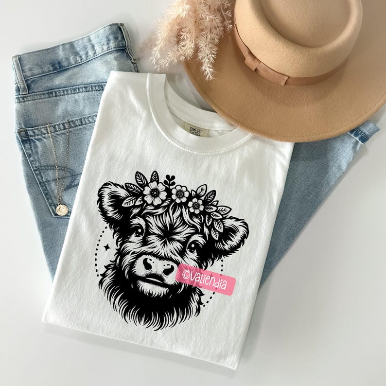 Highland Cow SVG Bundle, Baby Farm Animal Clipart PNG PDF Cricut Files image 2