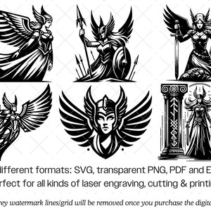 Valkyrie SVG Bundle · Norse Viking Shieldmaiden Clipart PNG · Cricut image 9