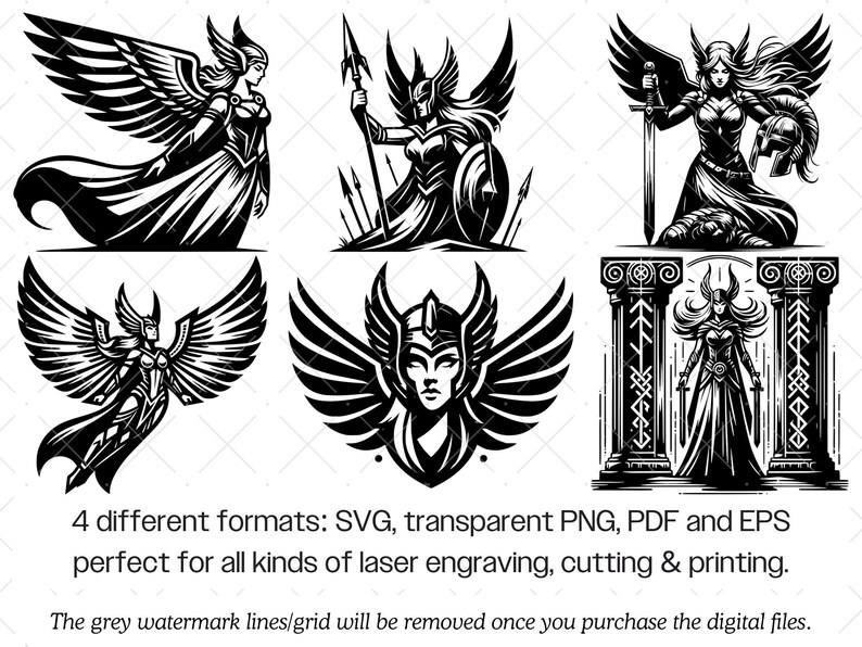 Valkyrie SVG Bundle · Norse Viking Shieldmaiden Clipart PNG · Cricut image 9