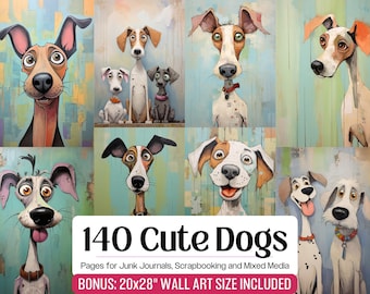Lot de portraits de chien amusants · Journal pour scrapbooking éphémères