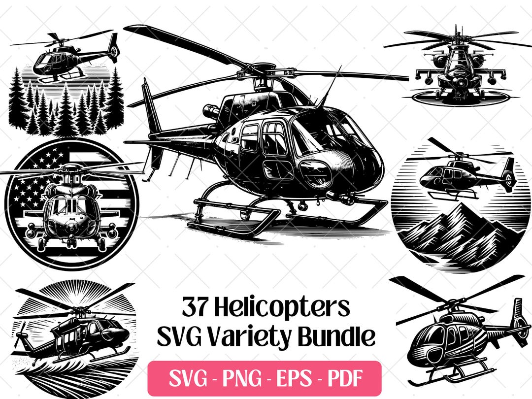 Hp Rotor Svg Helicopter SVG Bundle, Cutting Laser Engraving Files Aircraft Rotor ...
