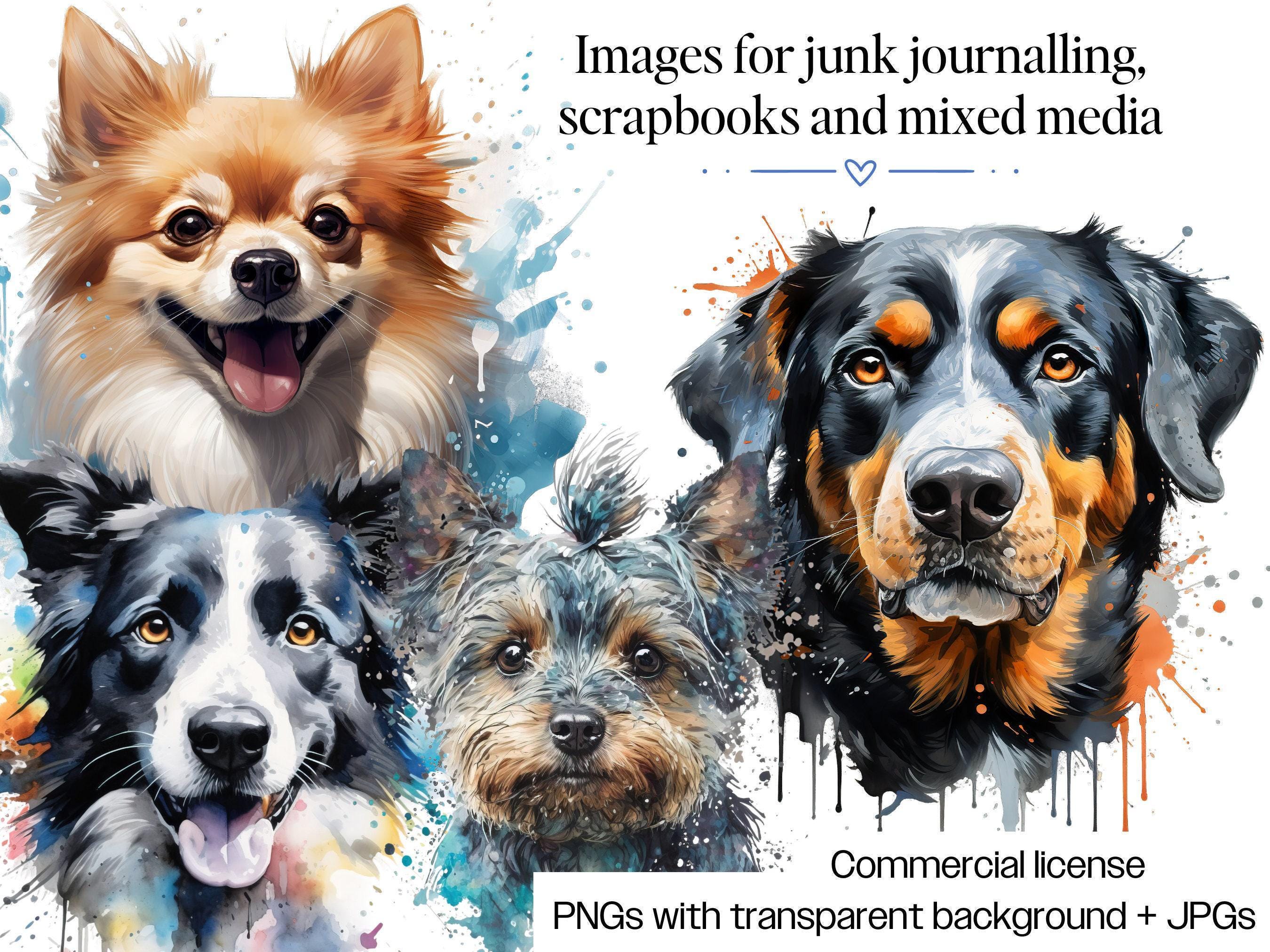 Watercolor Dog Portraits PNG Bundle · Ink Splash 96 Breeds Sublimation ...