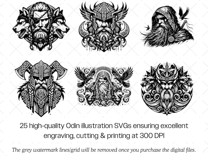 Odin SVG Bundle · Viking Norse Mythology God Clipart PNG · Cricut image 3