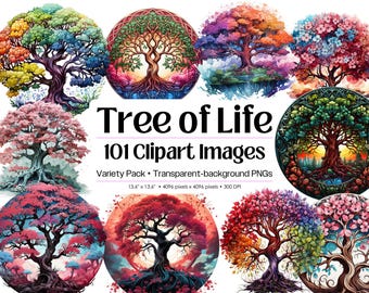 Tree of Life PNG Bundle · Celtic Norse Yggdrasil Sacred Symbol Clipart