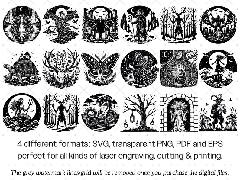 Mythical Creatures SVG Bundle · Fantasy Monsters Clipart PNG · Cricut ...