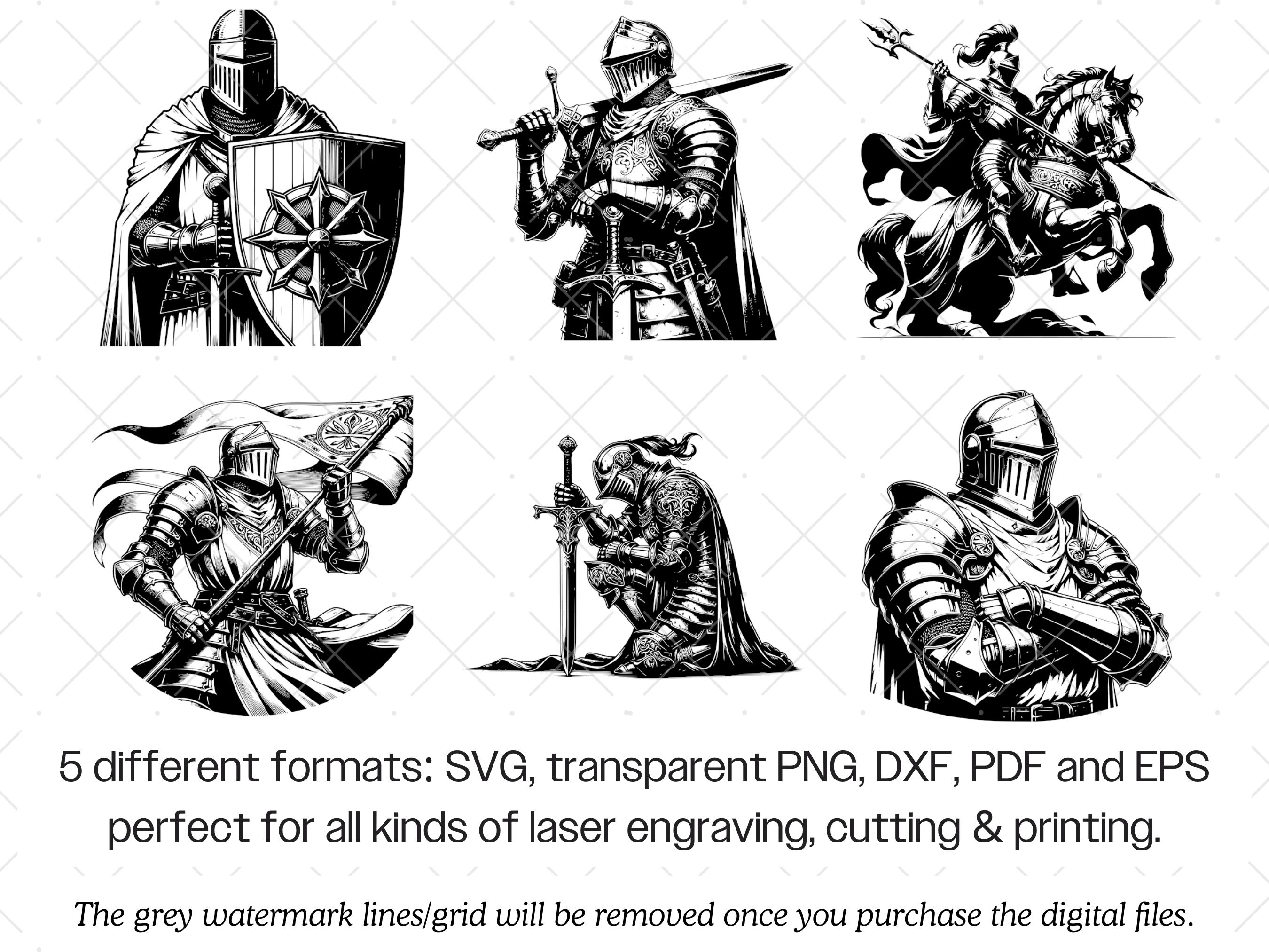 Knight SVG Bundle · Medieval Templar Warrior Crusader Knight Design ...