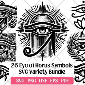 SVG-bundel Oog van Horus · Egyptische mythologie clipart-png · Cricut