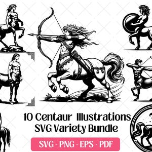 Zentaur SVG-Bundle · Griechische Mythologie Halbes Pferd Clipart PNG · Cricut