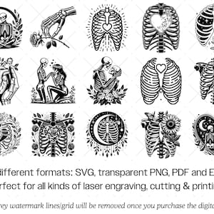 Skelett Liebhaber SVG Bundle · Gothic Schädel Clipart PNG · Cricut Dateien Bild 9