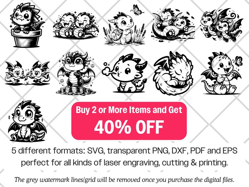 Baby Dragon SVG Bundle · Funny Cartoon Animal Clipart PNG · Cricut - Etsy