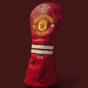 Manchester United Golf Club Headcover |  Football Gift | Driver Cover | Fairway Wood And Hybrid Covers | Accessories for Devils Supporters