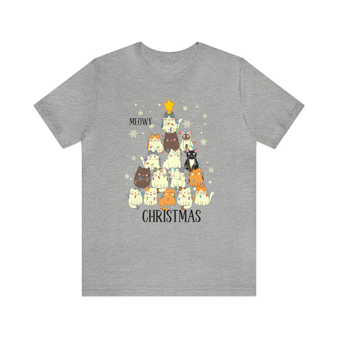 Cat Print Christmas T Shirt main image 1