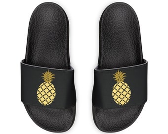 Sandales pour femme avec imprimé ananas, cadeau pour elle Sandales sur le thème de l'ananas pour les vacances, cadeau pour femme, claquettes avec ananas