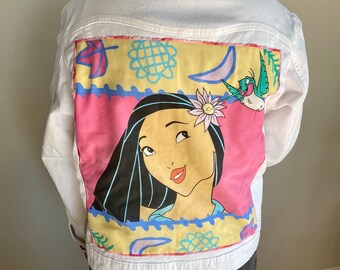 Vintage Disney White Pocahontas Jean Jacket - Etsy