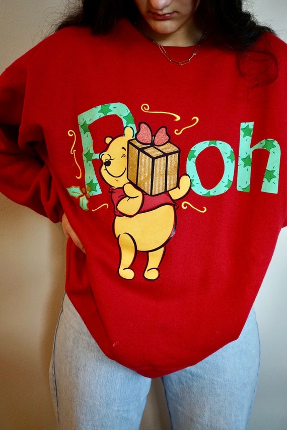 Vintage Disney Red Winnie the Pooh Holiday Gift Cr