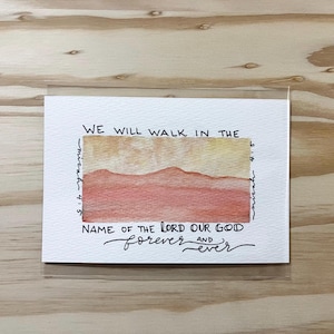 Handgemalte 10x18 Aquarell Postkarte - We Will Walk