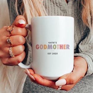 Personalized Godmother and Godfather Mug Gift, Godmother coffee cup,  Godparents Mug Gift, Custom Name God Mother and God Father Gift