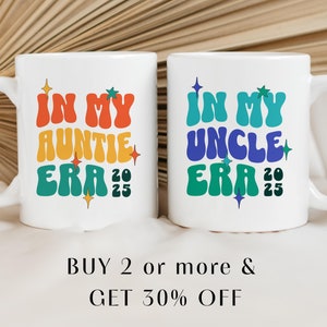Aangepaste zwangerschap onthullen mok voor nieuwe tante en oom, tante en oom zwangerschapsaankondiging, nieuwe tante nieuwe oom cadeau mok set, nieuwe oom mok
