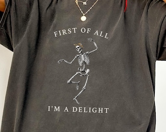 Sarcastic Shirt, Dancing Skeleton Shirt, Funny Mental Health Shirt, Comfort Colors Tee, Snarky Vintage Graphic Tee, Dark Humor Halloween