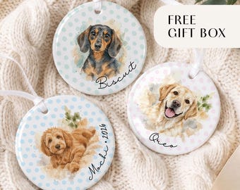 Personalized Dog Memorial Photo Ornament, Pet Remembrance Gift, Pet Loss Gift