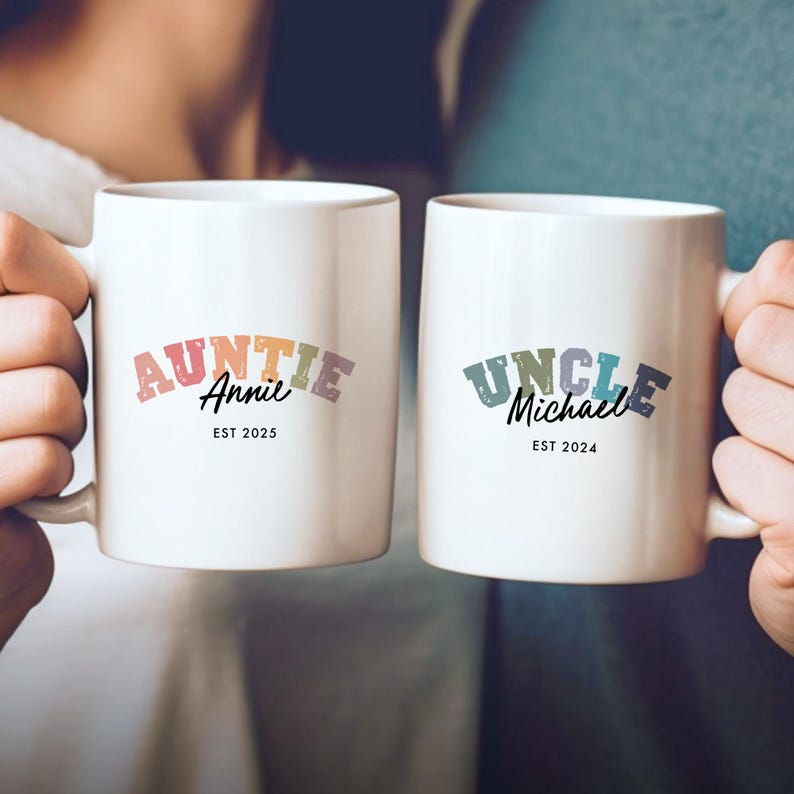 Custom Pregnancy Reveal Mug for New Aunt and Uncle, Aunt and Uncle ...