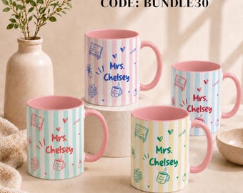 Personalized Teacher Mug, Custom Teacher Name Mug, Teacher Appreciation, Retirement Teacher Gift, Back To School Gift Daycare teacher gift