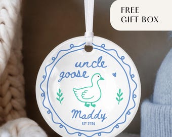 Personalized Auntie & Uncle Christmas Ornament, Custom Auntie Gift, Uncle Gift, Goose Ornament, Christmas Gift for Aunt or Uncle