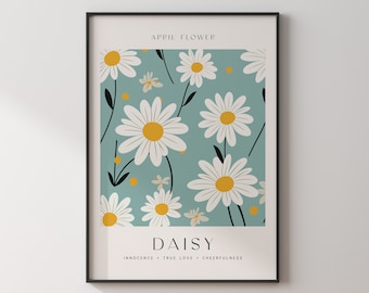 April BirthMonth Flower Gifts • Personal Birth Flower Printable Wall Art • Gift-for Her • Birthflower Gift Mom • Downloadable • BF02