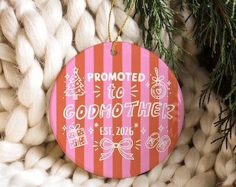 Personalized Godmother Ornament, Godmother Proposal Gift, Godfather Ornament, Baptism keepsake for Godparents
