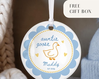 Personalized Auntie & Uncle Christmas Ornament, Custom Auntie Gift, Uncle Gift, Goose Ornament, Christmas Gift for Aunt or Uncle