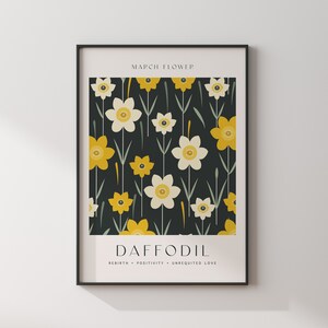 Maart geboortemaand geschenken • Persoonlijke geboortebloem afdrukbare muurkunst • Geboortebloemcadeau-voor haar • Geboortebloemcadeau moeder • Downloadbaar • BF02