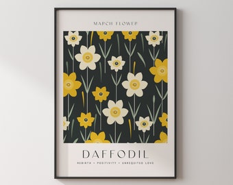 March Birth Month Gifts • Personal Birth Flower Printable Wall Art • Birth Flower Gift-for Her • Birthflower Gift Mom • Downloadable  • BF02