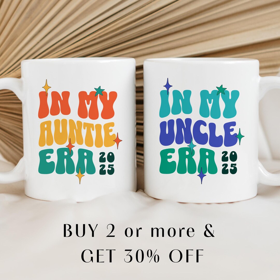 Pregnancy Reveal Mug Set: New Auntie & Uncle Announcement Gift - Etsy