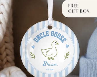 Personalized Auntie & Uncle Christmas Ornament, Custom Auntie Gift, Uncle Gift, Goose Ornament, Christmas Gift for Aunt or Uncle