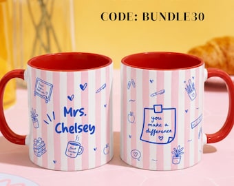 Personalized Teacher Mug, Custom Teacher Name Mug, Teacher Appreciation, Retirement Teacher Gift, Back To School Gift Daycare teacher gift