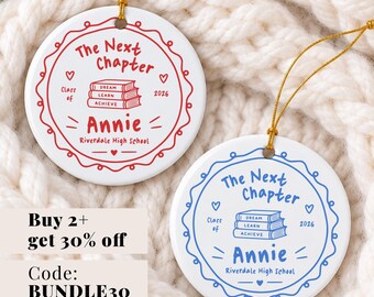 Personalized Graduation Ornament, Class of 2026 Ornament, High School Graduation Ornament, Personalized School Ornament, Holiday Gift
