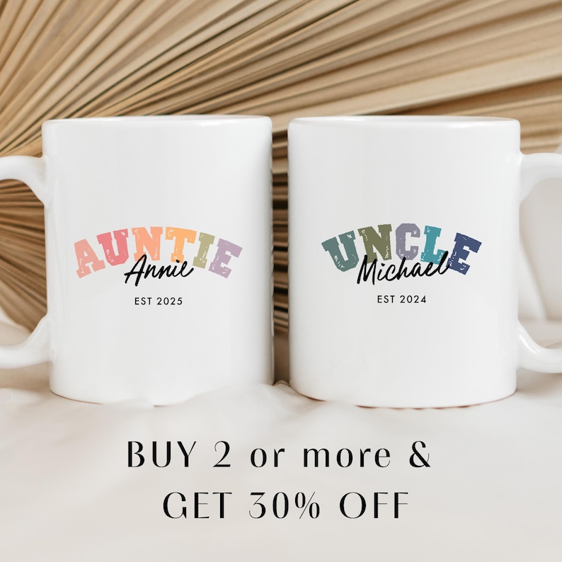 Custom Pregnancy Reveal Mug for New Aunt and Uncle, Aunt and Uncle ...
