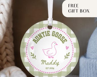 Personalized Auntie & Uncle Christmas Ornament, Custom Auntie Gift, Uncle Gift, Goose Ornament, Christmas Gift for Aunt or Uncle