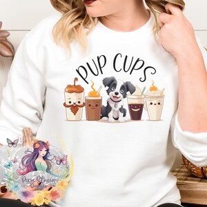 Border Collie Puppy Sweatshirt perfect for coffee and dog lovers, gift for dog mom dad, border collie owner sweatshirt autumn gift for women