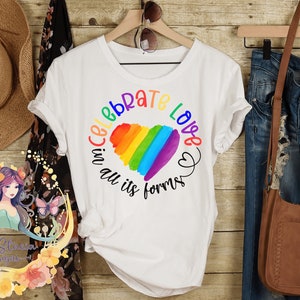 Świętuj miłość we wszystkich jej formach Sublimacja LGBTQ PNG Pride Rainbow Heart Digital Download Gay Rights png LGBTQ love clipart rainbow artwork