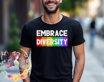 Embrace Diversity png Gay Pride sublimation LGBTQ Digital Download Rainbow Clipart diversity png human rights art LGBTQ png pride clipart