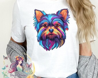 Yorkie love t-shirt vibrant Yorkshire Terrier tee great gift for dog lovers dog mom yorkie mom tshirt
