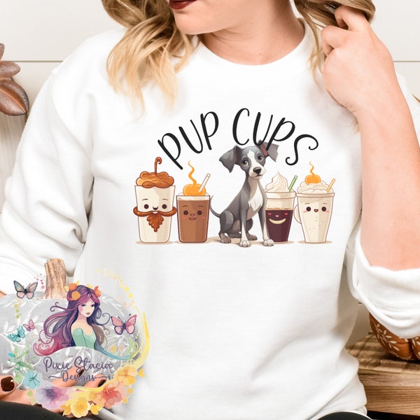 Italian Greyhound Puppy Sweatshirt perfect for coffee and dog lovers, gift for dog mom and dad, Iggy owner sweatshirt autumn gift for women