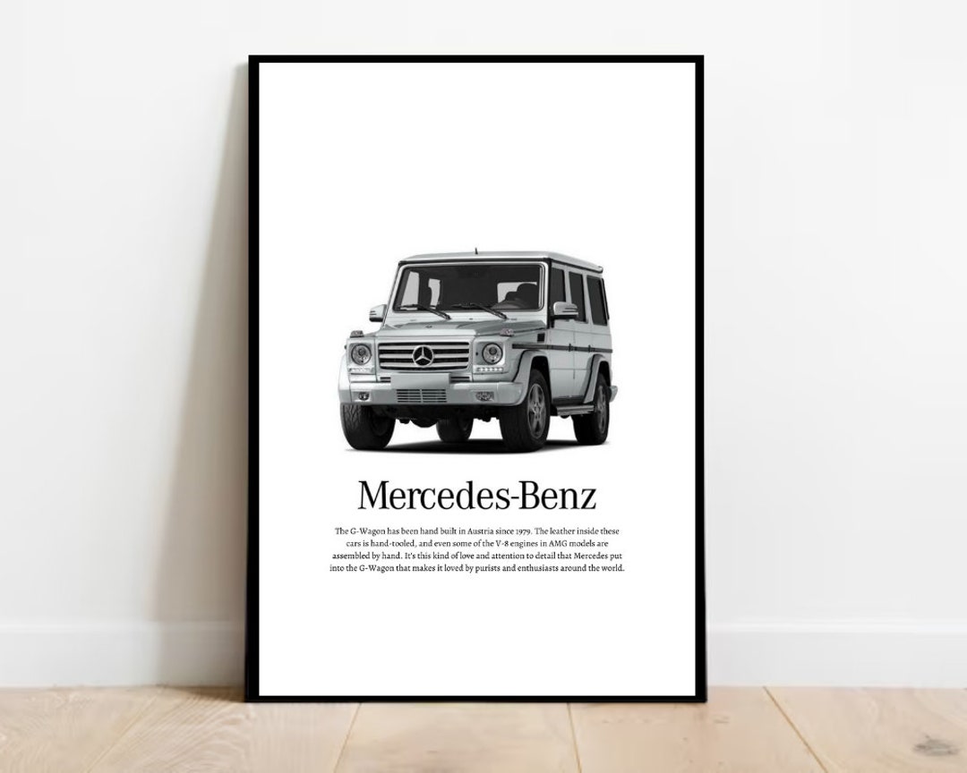Mercedes Benz Gwagon Car Poster Vintage AMG G63 Poster Etsy