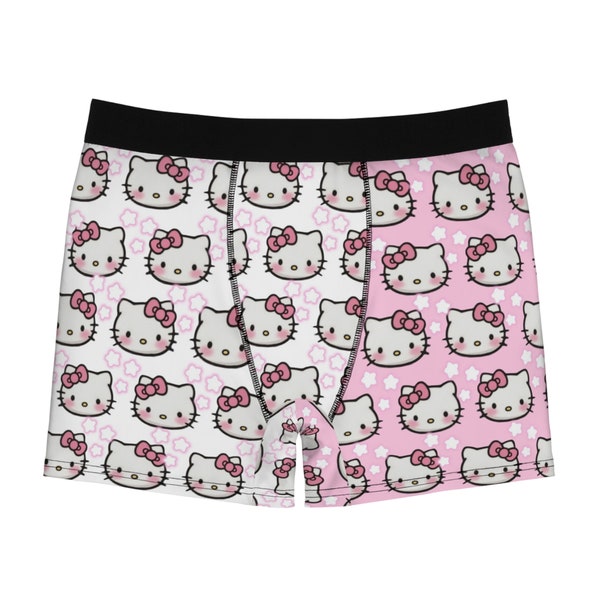 Hello kitty boxers hello kitty boxer briefs sanrio boxers pink white trendy cartoon briefs hello kitty underwear hello kitty shorts cat pant