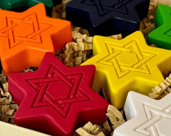 Star of David Crayons, Jewish Celebration Party Favors, Hebrew Party Decor, Hanukkah Gift, Bris Giveaways, Jewish Goodie Bag Fillers