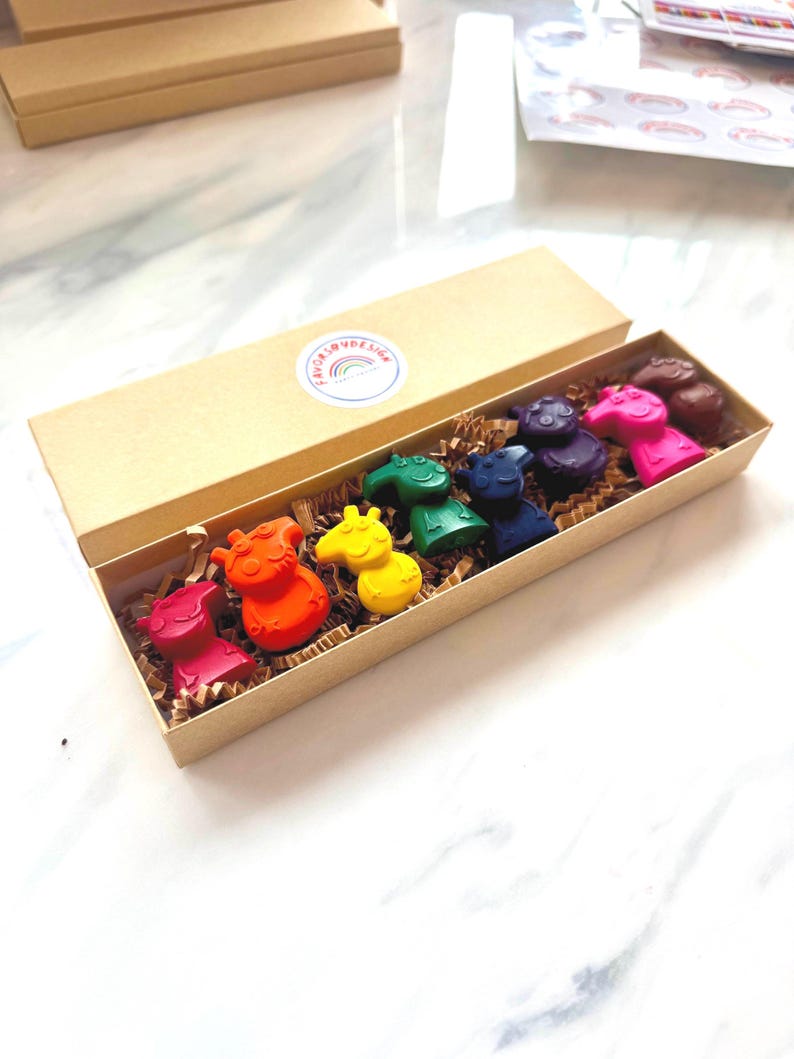 Peppa Pig Crayon Kids Party Favors Pig Birthday Goodie Bag Fillers Creative Sensory Play Gift Set image 3